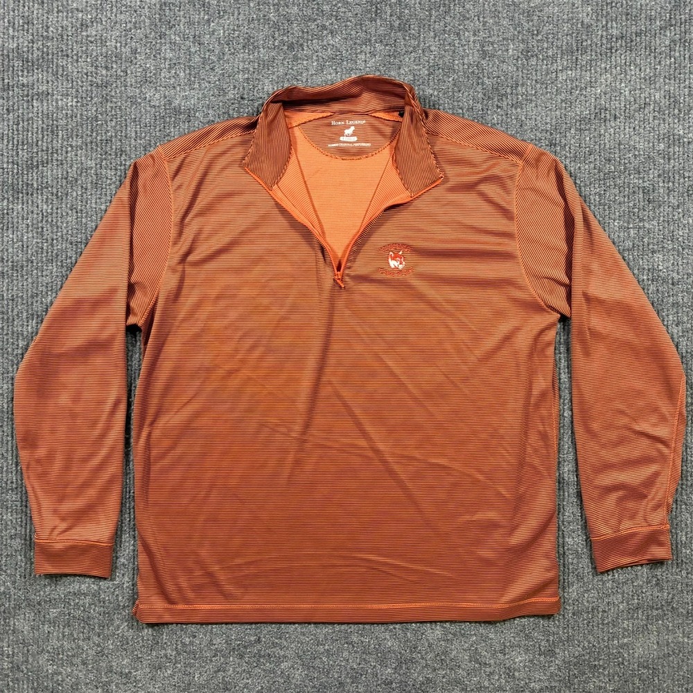 Horn Legend Mens Shirt XL 1/4 Zip Pullover Striped Bamboo Charcoal Performance